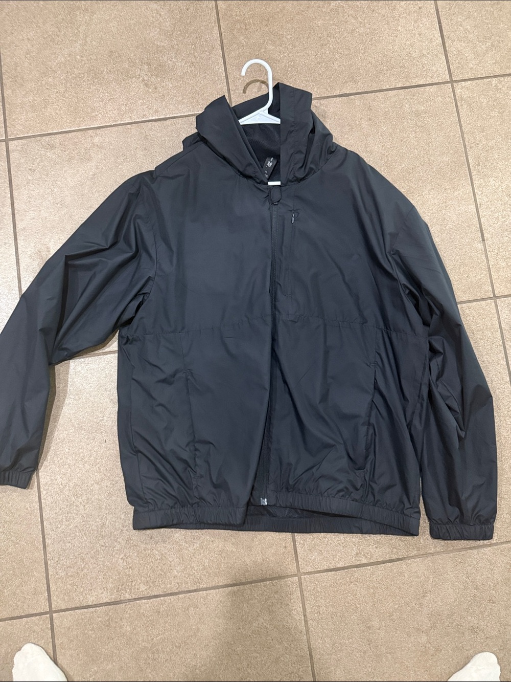 all in motion Black Hooded Windbreaker Jacket